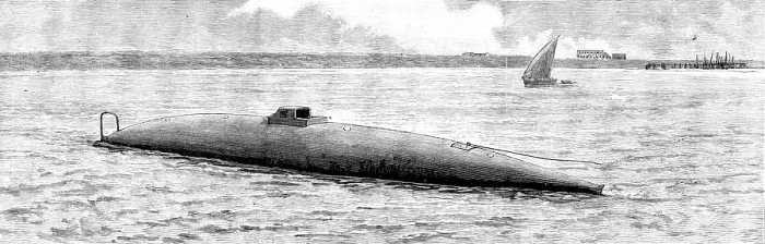 Framed Print : The new Spanish submarine torpedo-vessel, El Peral, at Cadiz: the Peral after she was launched, 1890 Creator: Unknown Framed Print : The new Spanish submarine torpedo-vessel, El Peral, at Cadiz: the Peral after she was launched, 1890 Creator: Unknown
