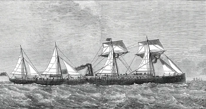 Framed Print : The new steam-ship Australia, 1876. Creator: Josiah Robert Wells Framed Print : The new steam-ship Australia, 1876. Creator: Josiah Robert Wells