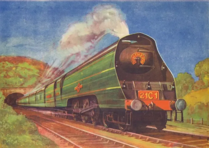 Framed Print : New Streamlined Express, Merchant Navy, S. R. leaving Honiton Tunnel, 1940 Framed Print : New Streamlined Express, Merchant Navy, S. R. leaving Honiton Tunnel, 1940