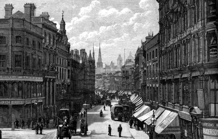 Framed Print : New Street, Birmingham, West Midlands, 1887 Framed Print : New Street, Birmingham, West Midlands, 1887