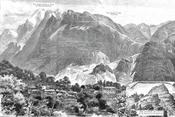 Framed Print : The New Swiss Railway Ascending Monte Generoso, 1890. Creator: Unknown Framed Print : The New Swiss Railway Ascending Monte Generoso, 1890. Creator: Unknown