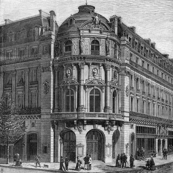 Framed Print : The new theatre of the Vaudeville, Paris, 1869. Creator: Unknown Framed Print : The new theatre of the Vaudeville, Paris, 1869. Creator: Unknown