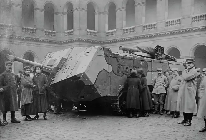 Framed Print : New type French Tank, camouflaged, 1917 or 1918. Creator: Bain News Service Framed Print : New type French Tank, camouflaged, 1917 or 1918. Creator: Bain News Service