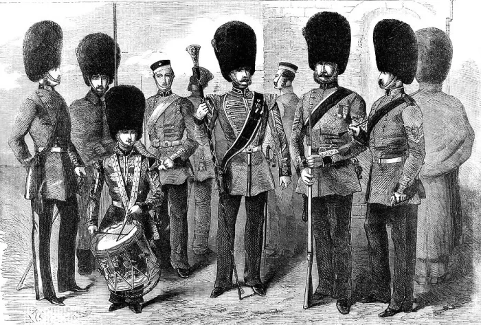 Framed Print : New Uniform of the Coldstream Guards, 1856. Creator: Unknown Framed Print : New Uniform of the Coldstream Guards, 1856. Creator: Unknown