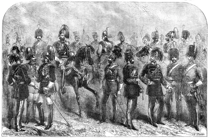 Framed Print : New Uniforms of the British Cavalry, 1856. Creator: Charles William Sheeres Framed Print : New Uniforms of the British Cavalry, 1856. Creator: Charles William Sheeres