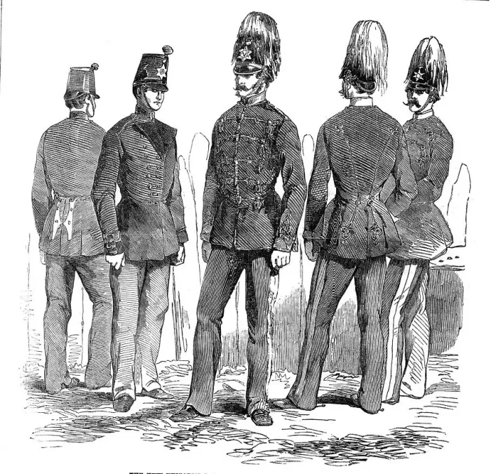 Framed Print : The new uniforms for the Light Infantry and Cavalry, 1854. Creator: Unknown Framed Print : The new uniforms for the Light Infantry and Cavalry, 1854. Creator: Unknown