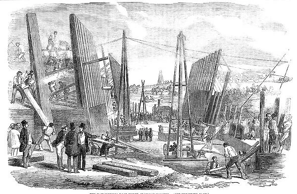 The New Victoria Dock Works, Plaistow Marshes, 1854. Creator: Unknown