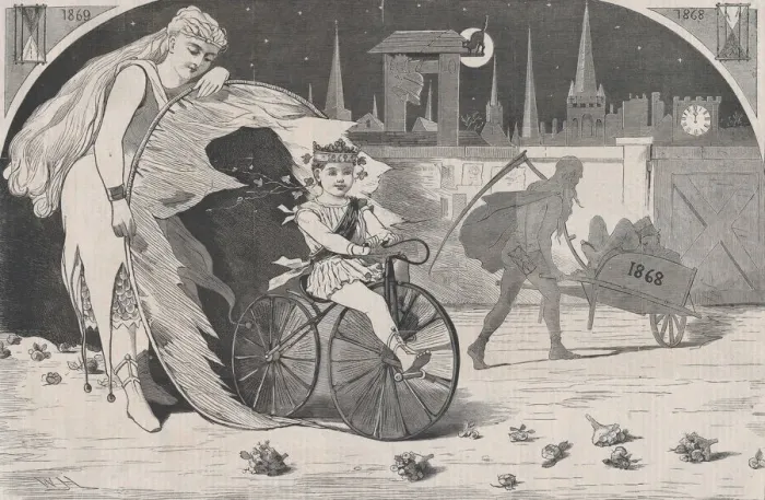 Framed Print : The New Year - 1869 - Drawn by Winslow Homer (Harpers Weekly, Vol Framed Print : The New Year - 1869 - Drawn by Winslow Homer (Harpers Weekly, Vol