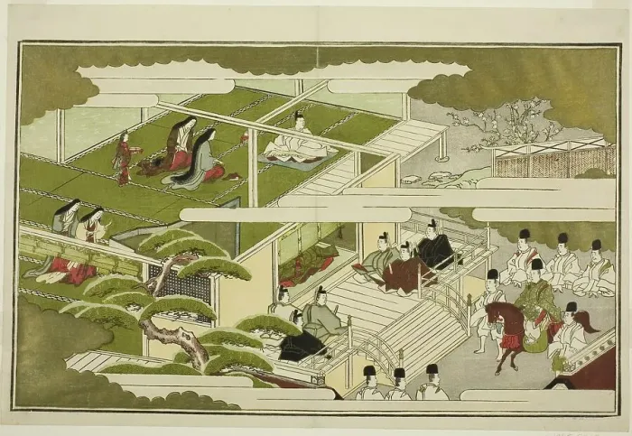 Framed Print : New Year at Court, from the illustrated kyoka anthology The Young God... Japan, New Year, 1789. Creator: Kitagawa Utamaro. New Year at Court, from the illustrated kyoka anthology The Young God... Japan, New Year, 1789 Framed Print : New Year at Court, from the illustrated kyoka anthology The Young God... Japan, New Year, 1789. Creator: Kitagawa Utamaro. New Year at Court, from the illustrated kyoka anthology The Young God... Japan, New Year, 1789