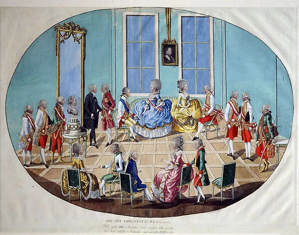 The New Years Celebration in Vienna in 1782, 1783. Artist: Johann Hieronymus Loschenkohl