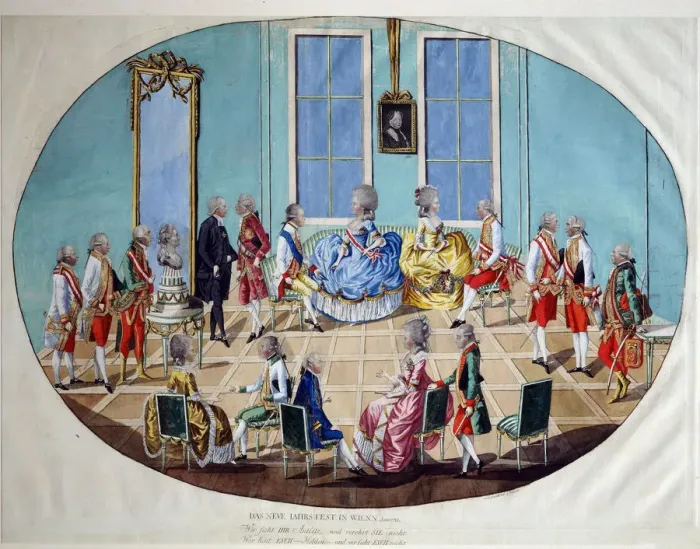 Framed Print : The New Years Celebration in Vienna in 1782, 1783. Artist: Johann Hieronymus Loschenkohl Framed Print : The New Years Celebration in Vienna in 1782, 1783. Artist: Johann Hieronymus Loschenkohl