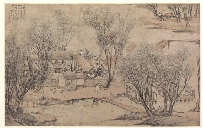 Framed Print : New Years Day in a Village at Stone Lake, 1609. Creator: Li Shida (Chinese, c. 1549-c Framed Print : New Years Day in a Village at Stone Lake, 1609. Creator: Li Shida (Chinese, c. 1549-c