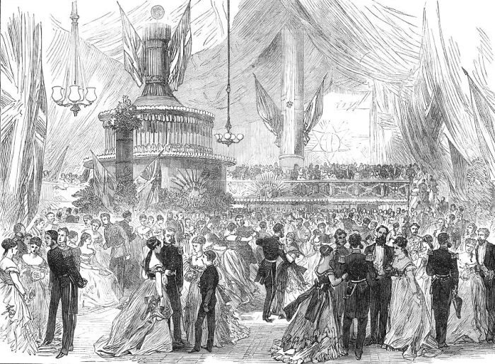 Framed Print : New-Year's Eve ball on board H.M.S. Caledonia, at Malta, 1869. Creator: Unknown Framed Print : New-Year's Eve ball on board H.M.S. Caledonia, at Malta, 1869. Creator: Unknown