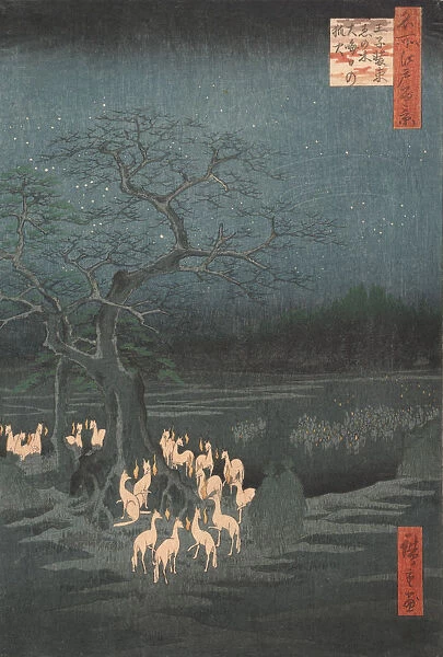 New Year's Eve Foxfires at the Changing Tree, Oji, ca. 1857. ca. 1857. Creator: Ando Hiroshige