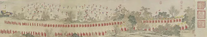 Framed Print : New Years Festival at the Pavilion of Pure Brightness. Detail: winter sports games Framed Print : New Years Festival at the Pavilion of Pure Brightness. Detail: winter sports games
