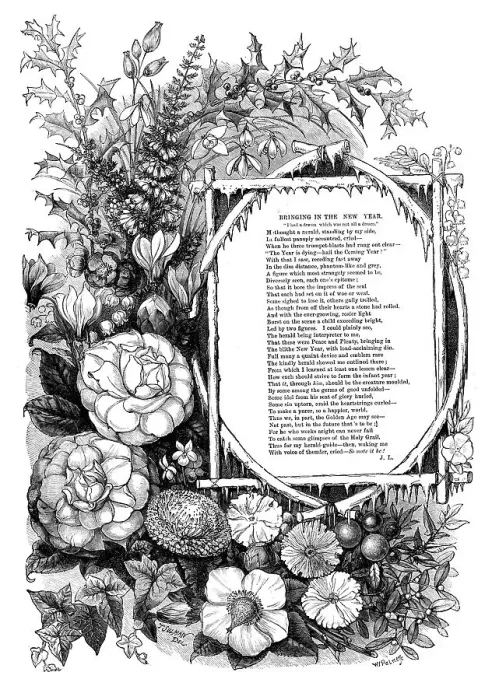 Framed Print : A New Year's Wreath, 1871. Creator: William James Palmer Framed Print : A New Year's Wreath, 1871. Creator: William James Palmer