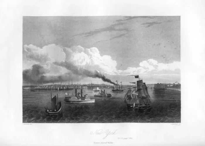 Framed Print : New York, 1855. Artist: J Archer Framed Print : New York, 1855. Artist: J Archer