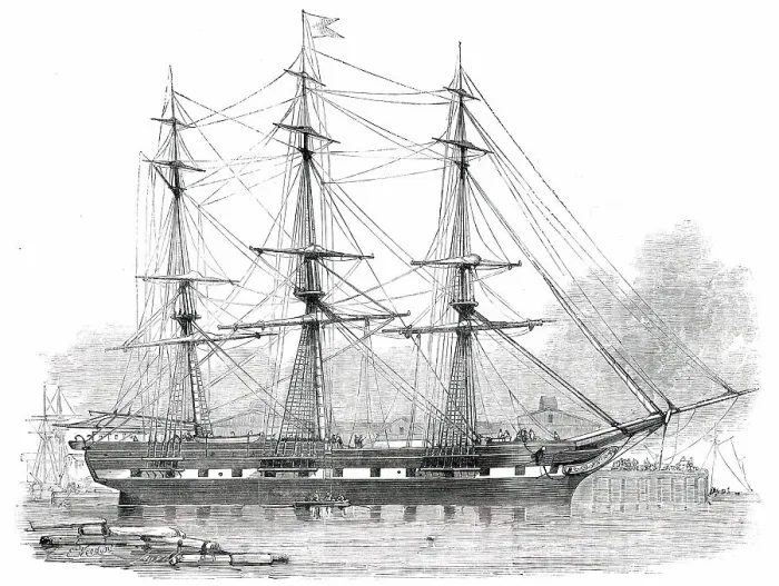 Framed Print : New York American Line Ship, Cornelius Grinnell, 1850. Creator: Smyth. New York American Line Ship, Cornelius Grinnell, 1850. Creator: Smyth Framed Print : New York American Line Ship, Cornelius Grinnell, 1850. Creator: Smyth. New York American Line Ship, Cornelius Grinnell, 1850. Creator: Smyth