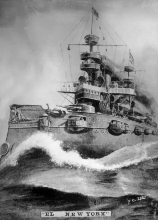 Framed Print : The New York battleship, (1898), 1920s Framed Print : The New York battleship, (1898), 1920s