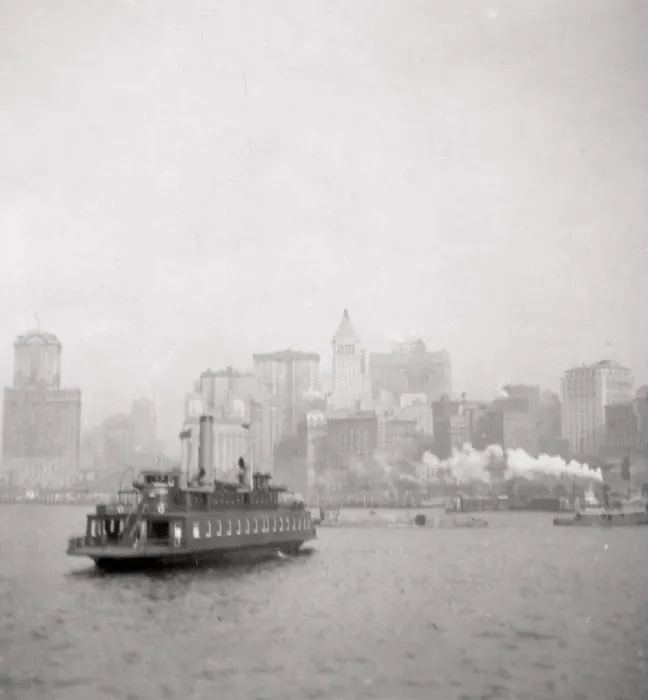 Framed Print : New York City from the river, USA, 20th century. Artist: J Dearden Holmes Framed Print : New York City from the river, USA, 20th century. Artist: J Dearden Holmes