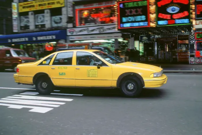 Framed Print : New York City taxi cab 1995 Framed Print : New York City taxi cab 1995