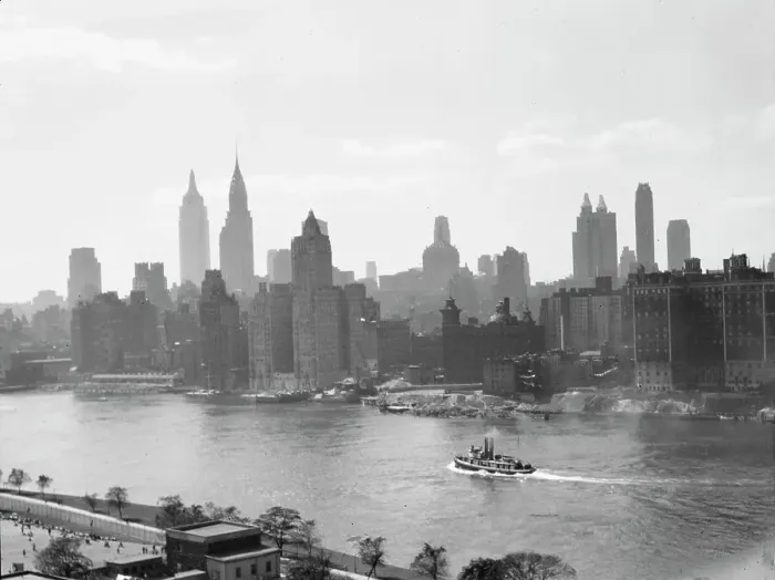Framed Print : New York City views, skyline, between 1931 and 1938. Creator: Arnold Genthe Framed Print : New York City views, skyline, between 1931 and 1938. Creator: Arnold Genthe