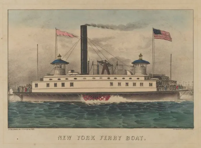 Framed Print : New York Ferry Boat, ca. 1860-65. ca. 1860-65. Creators: Nathaniel Currier Framed Print : New York Ferry Boat, ca. 1860-65. ca. 1860-65. Creators: Nathaniel Currier