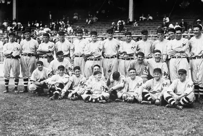 Framed Print : New York Giants at the Polo Grounds, New York, September 1912 (baseball), 1912. Creator: Bain News Service Framed Print : New York Giants at the Polo Grounds, New York, September 1912 (baseball), 1912. Creator: Bain News Service