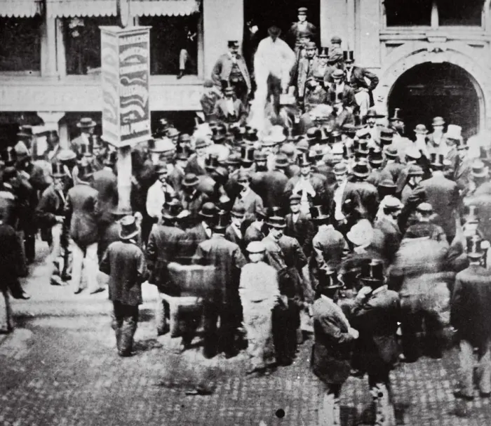Framed Print : New York Gold Exchange, USA, 1863 Framed Print : New York Gold Exchange, USA, 1863