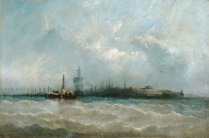 Framed Print : New York from the Harbor Showing the Battery and Castle Garden, 1858. Creator: Alfred Copestick Framed Print : New York from the Harbor Showing the Battery and Castle Garden, 1858. Creator: Alfred Copestick