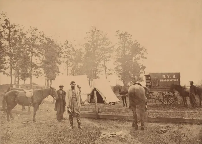 Framed Print : New York Herald Correspondents in Field, 1862. Creator: Unknown Framed Print : New York Herald Correspondents in Field, 1862. Creator: Unknown