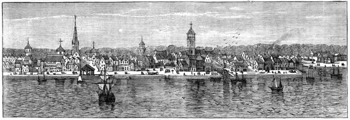 Framed Print : New York in the middle of the 18th century, (c1880) Framed Print : New York in the middle of the 18th century, (c1880)