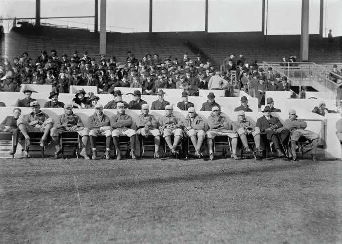 Framed Print : New York NL Giants recruits at the Polo Grounds, NY (baseball), 1913. Creator: Bain News Service Framed Print : New York NL Giants recruits at the Polo Grounds, NY (baseball), 1913. Creator: Bain News Service