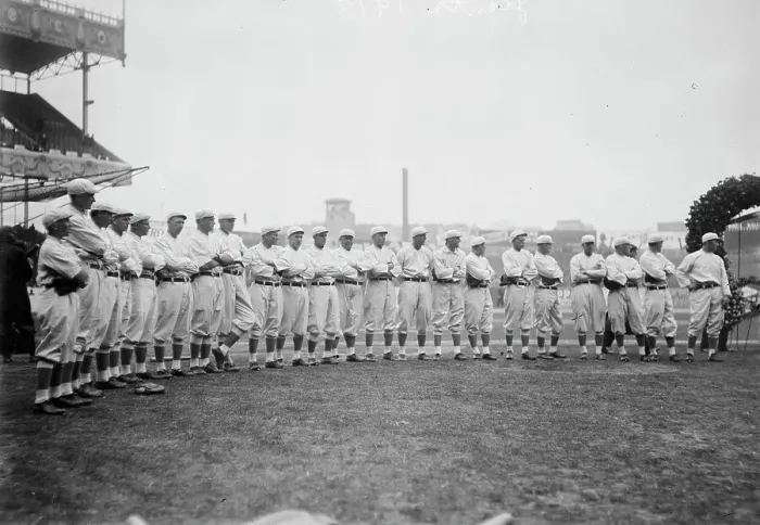 Framed Print : New York NL Giants team at Polo Grounds (baseball), 1913. Creator: Bain News Service Framed Print : New York NL Giants team at Polo Grounds (baseball), 1913. Creator: Bain News Service