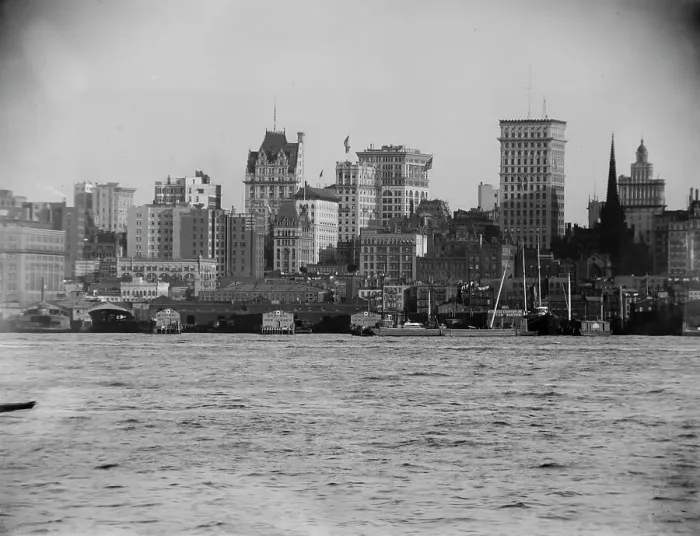 Framed Print : New York from North River, between 1899 and 1901. Creator: Unknown Framed Print : New York from North River, between 1899 and 1901. Creator: Unknown