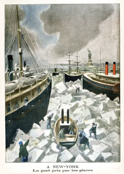 Framed Print : At New York, The port taken by the ice, 1901 Framed Print : At New York, The port taken by the ice, 1901