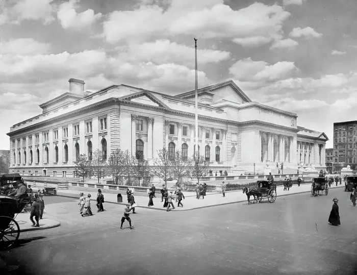Framed Print : The New York Public Library building, c.between 1910 and 1920. Creator: Unknown Framed Print : The New York Public Library building, c.between 1910 and 1920. Creator: Unknown