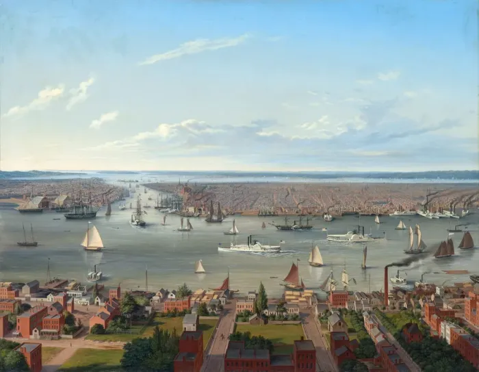 Framed Print : New York seen from Long Island, 1854 Framed Print : New York seen from Long Island, 1854