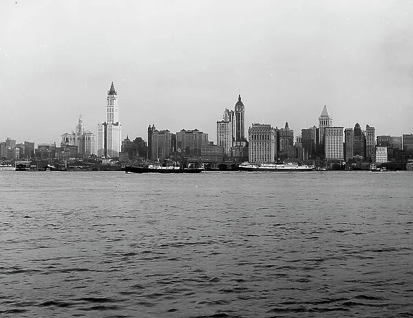 New York skyline from Jersey, c.between 1910 and 1920. Creator: Unknown
