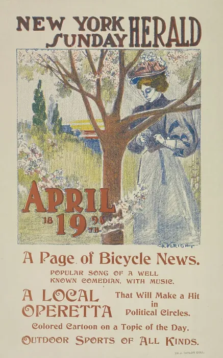 Framed Print : The New York Sunday herald. April 19th 1896. c1896. Creator: Charles Hubbard Wright Framed Print : The New York Sunday herald. April 19th 1896. c1896. Creator: Charles Hubbard Wright