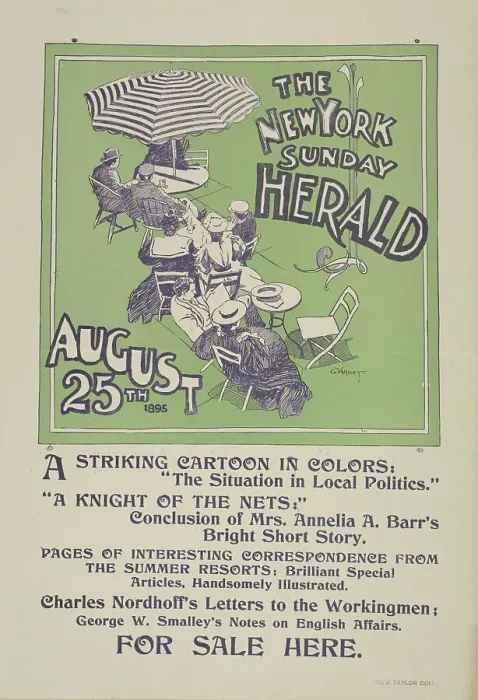 Framed Print : The New York Sunday herald. August 25th 1895. c1895. Creator: Charles Hubbard Wright Framed Print : The New York Sunday herald. August 25th 1895. c1895. Creator: Charles Hubbard Wright