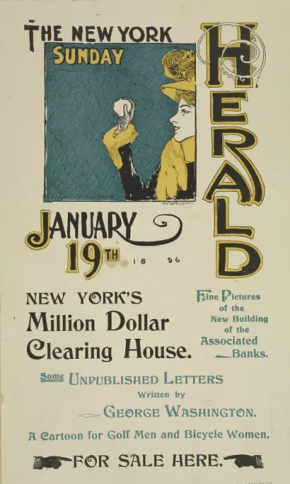Framed Print : The New York Sunday herald. Jan. 19th 1896. c1896. Creator: Charles Hubbard Wright Framed Print : The New York Sunday herald. Jan. 19th 1896. c1896. Creator: Charles Hubbard Wright