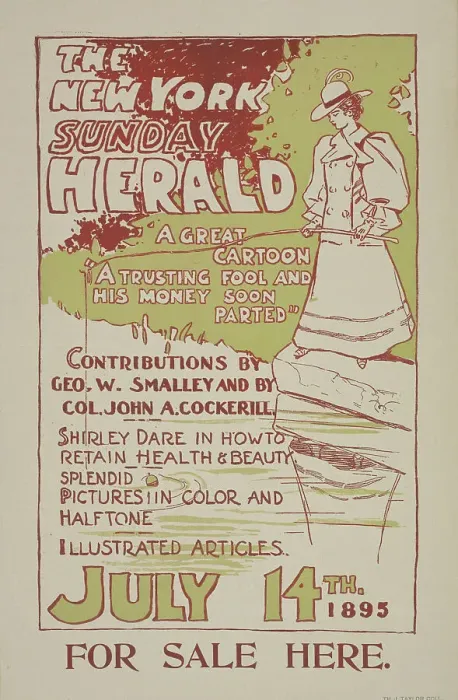 Framed Print : The New York Sunday herald. July 14th 1895. c1895. Creator: Charles Hubbard Wright Framed Print : The New York Sunday herald. July 14th 1895. c1895. Creator: Charles Hubbard Wright