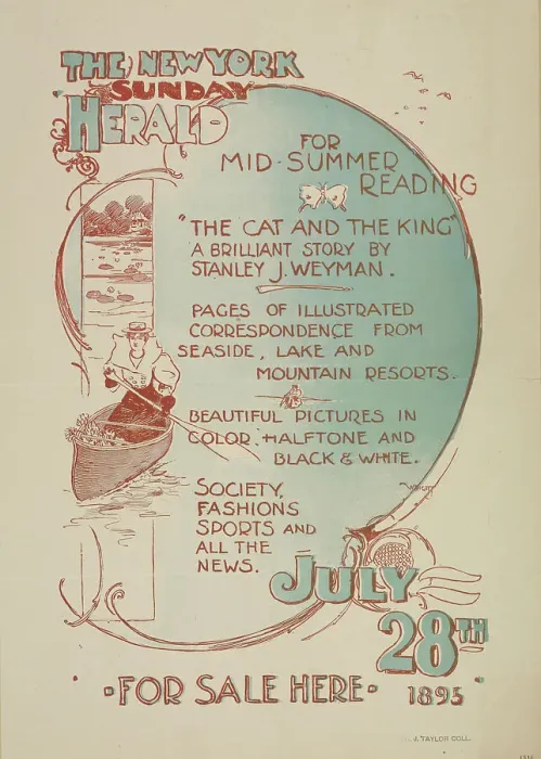 Framed Print : The New York Sunday herald. July 28th 1895. c1895. Creator: Charles Hubbard Wright Framed Print : The New York Sunday herald. July 28th 1895. c1895. Creator: Charles Hubbard Wright