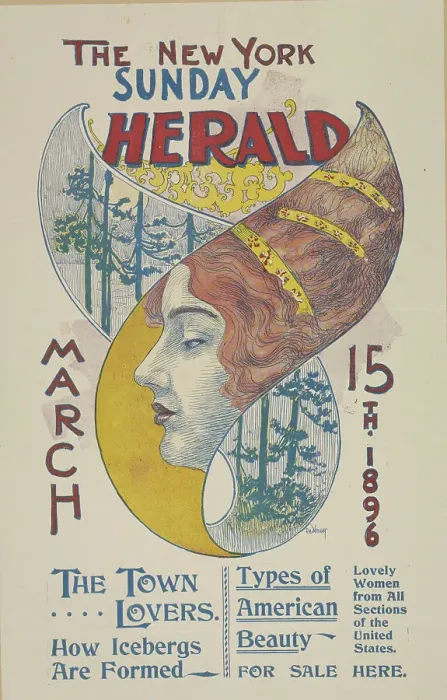 Framed Print : The New York Sunday herald. March 15th 1896. c1896. Creator: Charles Hubbard Wright Framed Print : The New York Sunday herald. March 15th 1896. c1896. Creator: Charles Hubbard Wright