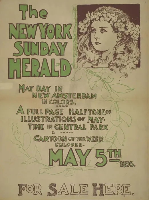 Framed Print : The New York Sunday herald. May day [..] May 5th 1895. c1895. Creator: Charles Hubbard Wright
