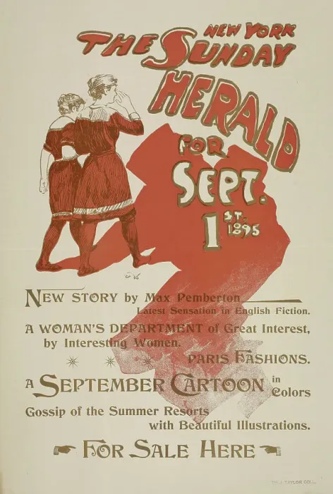 Framed Print : The New York Sunday herald for Sept. 1st 1895. c1895. Creator: Charles Hubbard Wright Framed Print : The New York Sunday herald for Sept. 1st 1895. c1895. Creator: Charles Hubbard Wright