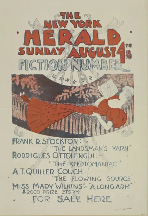 Framed Print : The New York Sunday herald. Sunday August 4th 1895 fiction number. c1895. Creator: Charles Hubbard Wright Framed Print : The New York Sunday herald. Sunday August 4th 1895 fiction number. c1895. Creator: Charles Hubbard Wright