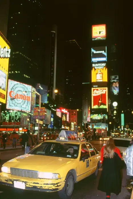 Framed Print : New York taxi at night 1995 Framed Print : New York taxi at night 1995