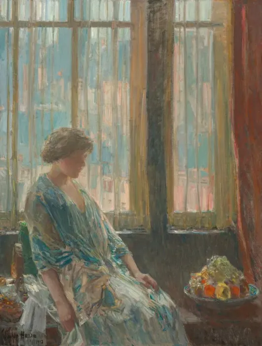 Framed Print : The New York Window, 1912. Creator: Frederick Childe Hassam Framed Print : The New York Window, 1912. Creator: Frederick Childe Hassam